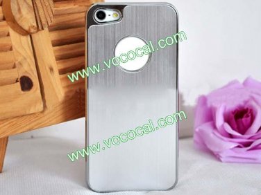 Metal Brushed Plating Housing Back Battery Cover for iPhone 5 Silver