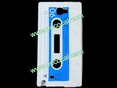 Classic Cassette Tape Silicone Case Cover for Samsung Galaxy Note 2 N7100 White