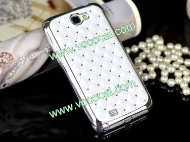 Bling Rhinestone Hard Case Cover Skin for Samsung Galaxy Note 2 N7100 White
