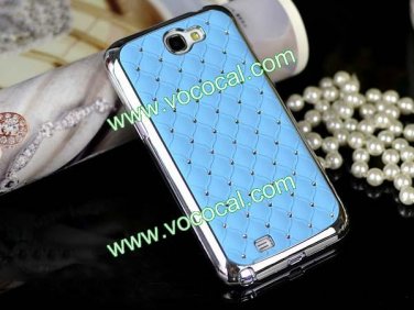 Bling Rhinestone Hard Case Cover Skin for Samsung Galaxy Note 2 N7100 Light Blue