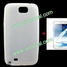 Silicone Case Cover+Screen Protector for Samsung Galaxy Note 2 N7100 Clear White