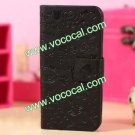Cartoon Fancy Cute PU Leather Faerie Protective Case Cover for iPhone 5 Black