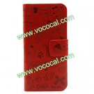 Cartoon Fancy Cute PU Leather Faerie Protective Case Cover for iPhone 5 Red
