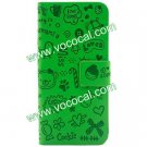 Cartoon Fancy Cute PU Leather Faerie Protective Case Cover for iPhone 5 Green