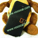 Metal D Buckle PU Leather Flip Case Cover Skin for iPhone 5 Black