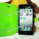 Metal D Buckle PU Leather Flip Case Cover Skin for iPhone 5 Green