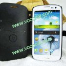 Metal D Buckle PU Leather Flip Case Cover Skin for Samsung Galaxy S3 i9300 Black