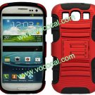 Combo PC Silicone Stand Case Cover Skin for Samsung Galaxy S3 i9300 Black + Red