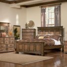 4 Piece Panel Bed Edgewood Bedroom Set in Distressed Warm Brown Oak Finish by Coaster - 201621