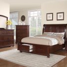 4 Pc Hannah Brown Cherry Traditional Queen Storage Bedroom Set Coaster -200831
