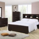 Jessica Bookcase Bed 4 Piece Bedroom Set in Cappuccino Finish by Coaster - 200719