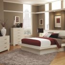Jessica Platform Bed  Piece Bedroom Set in White Finish by Coaster - 202990