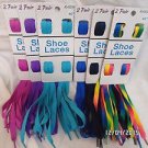 2 pair of Momentum colored shoe laces 46" blue, fuschia, RAINBOW
