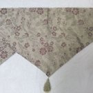 2 Veratex lined olive green beige burgundy floral tassel valances 36 x 22 USA