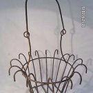 Vintage metal wire tapered unique turned flared edge  12 H with handle x 8.5 W