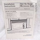 2002 GE Appliances Over the Range Microwave Oven Installation Instructions