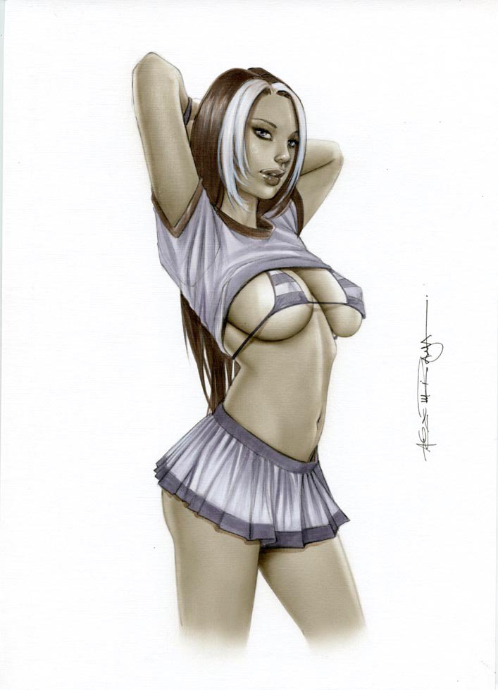 ROGUE COLLEGE GIRL LW#081 ORIGINAL ARTWORK  BY ALEX MIRANDA