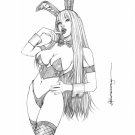BUNNY GIRL  DR#105   Fantasy Pinup Girl Print by Alex Miranda