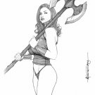 WARRIOR WOMAN DR#126   Fantasy Pinup Girl Print by Alex Miranda