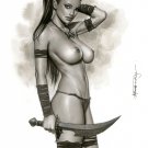 ROGUE SAVAGELAND LW#213   Fantasy Pinup Girl Print by Alex Miranda
