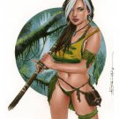 ROGUE SAVAGELAND LW#217   Fantasy Pinup Girl Print by Alex Miranda