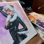 8 x 10" BLACK CAT  LW#223 Color Study  ORIGINAL ARTWORK BY ALEX MIRANDA