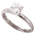 1 Carat Briolite Simulated Diamond Solitaire Ring 14k White Gold