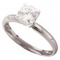 1 Carat Briolite Simulated Diamond Solitaire Ring 14k White Gold