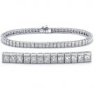 Briolite Princess Cut Tennis Bracelet in Sterling Silver