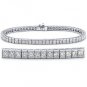 Briolite Princess Cut Tennis Bracelet in Sterling Silver