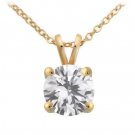 Briolite Solitaire Pendant in 14k Gold