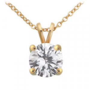 Briolite Solitaire Pendant in 14k Gold