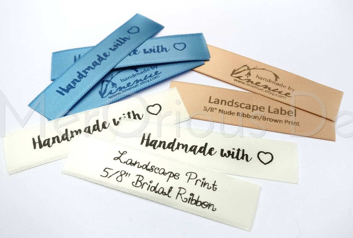 QTY 100 - 5/8 Inch/ 15 mm Satin Labels Various Colors Clothing Labels. Personalized labels