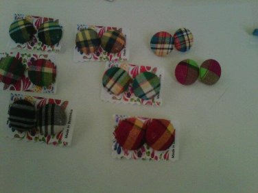 creole madras knob earrings