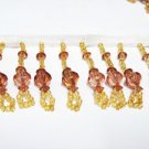 CUTE 38'' DELICATE  GLASS & ACRYLIC BEADED FRINGE F152