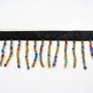 72'' W DELICATE GLASS RAINBOW COLOR BEADED sewing trim craft FRINGE F068