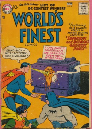 Worlds Finest #88 Silver Age 6/57 DC Comics Batman Superman Green Arrow ...