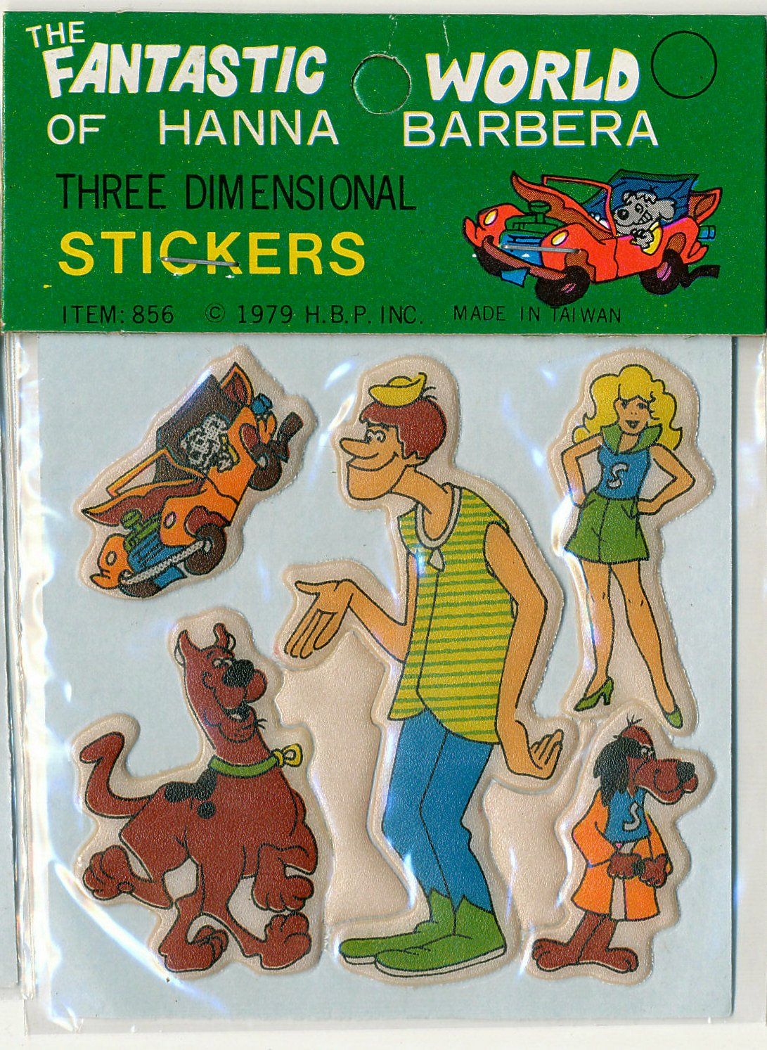 Hanna Barbera Puffy Stickers 1979 Scooby Doo Hong Kong Phooey Taffy Dare Captain Caveman MIP