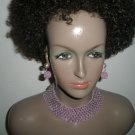 Radiant Lilac and Silver Bugle Necklace
