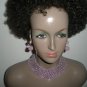 Radiant Lilac and Silver Bugle Necklace