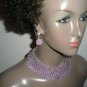 Radiant Lilac and Silver Bugle Necklace
