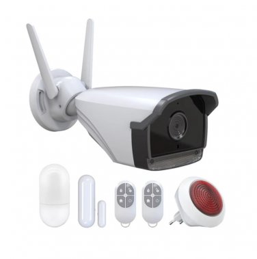 Outdoor IP camera security alarm server works with wireless wired sensors