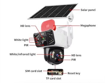 Solar Camera With Sounder PTZ 6MP HD Surveillance Equipment