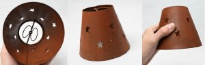 Rusty Tin Shade with Star Cutouts