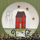 Primitive Painted Saltbox House Plate