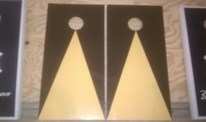 Triangle Design Team Colors Cornhole Baggo Board Game Set - Tailgating Party Favor