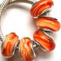 Murano Bead Charm Bracelet- Orange