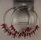 Spiked earrings - Red