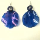 eco friendly blue plastic earrigns
