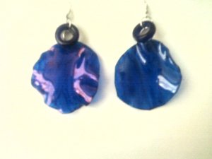 eco friendly blue plastic earrigns